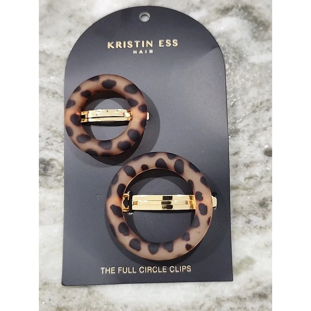 Kristin Ess Hair The Full Circle Clips Animal Print NEW